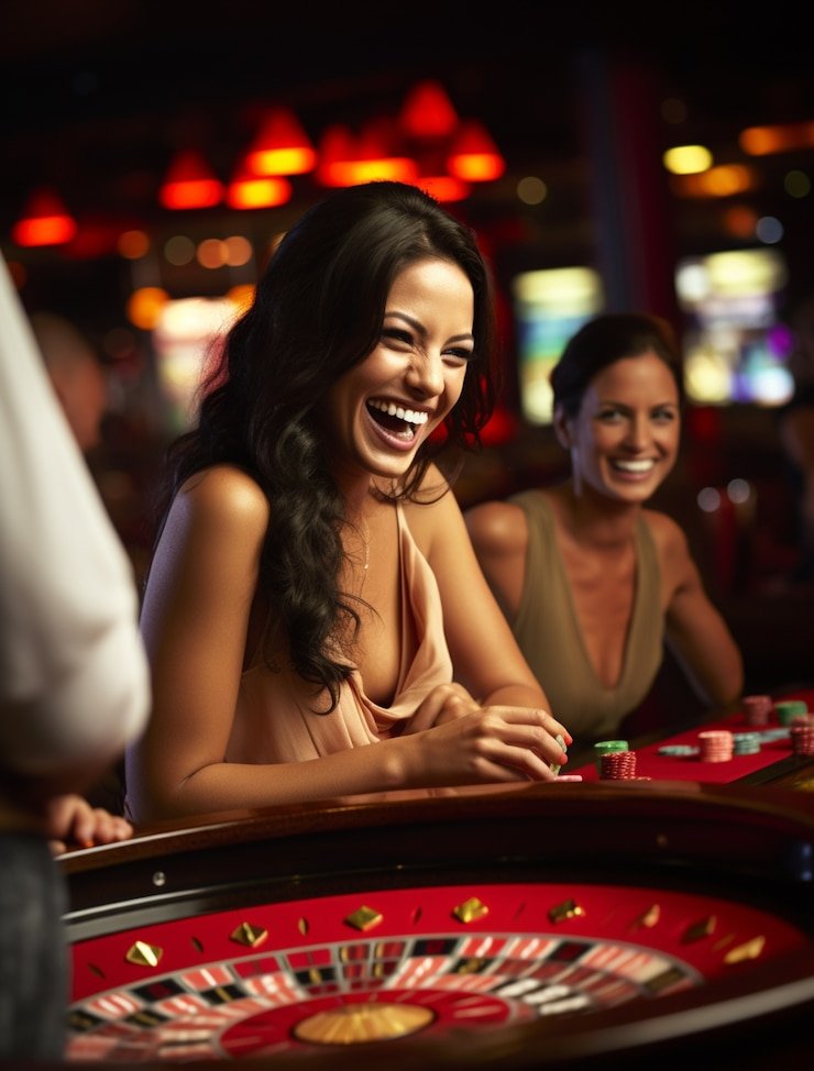 Real-time multilingual chat interface Player chat panel alongside live roulette wheel spin